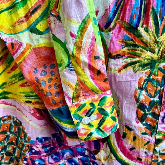 COPY - True Destinations Tropical Fruit Swim Cover Up Shirt/Dress Size Medium - Picture 6 of 11